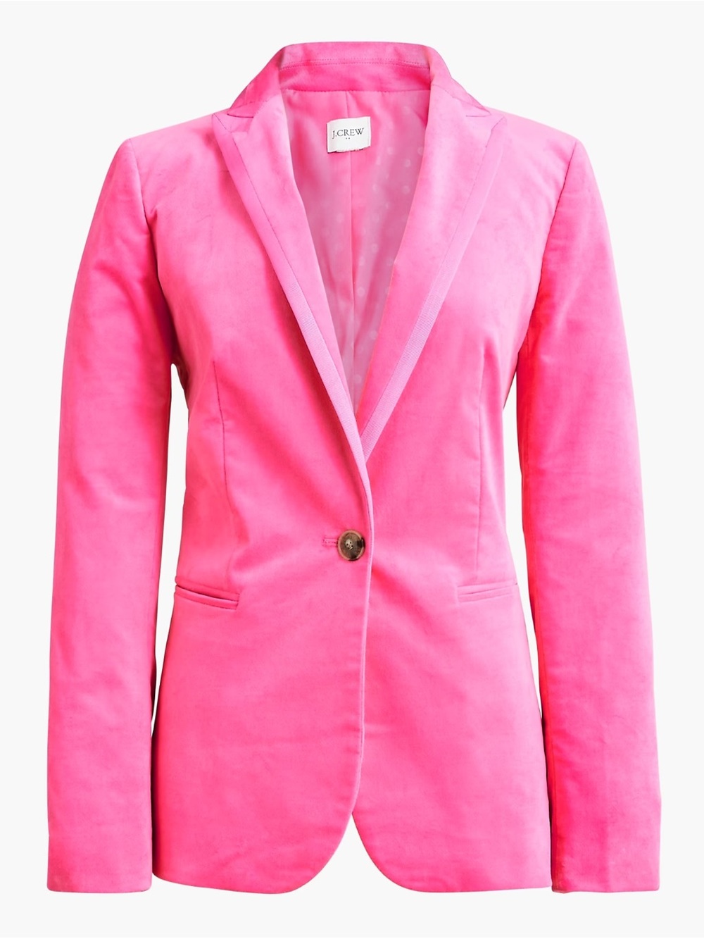 J. Crew Bright Pink Single-Button Blazer